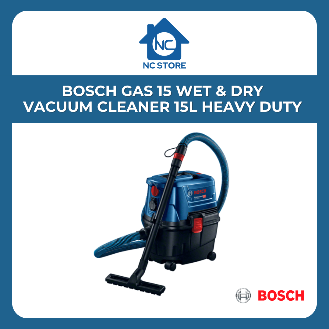 BOSCH Gas 15 Wet & Dry Vacuum Cleaner 15L Heavy Duty [1100W]